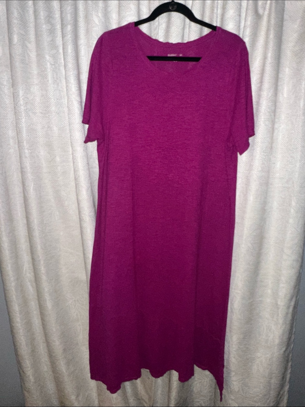 Eileen Fisher Fuchsia Crewneck Midi Dress